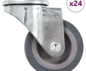 vidaXL Roți pivotante cu gaură pentru șurub, 24 buc., 50 mm