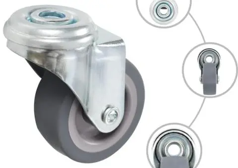 Roți pivotante cu gaură pentru șurub, 24 buc., 50 mm - 2/5