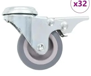 vidaXL Roți pivotante cu gaură pentru șurub, 32 buc., 50 mm