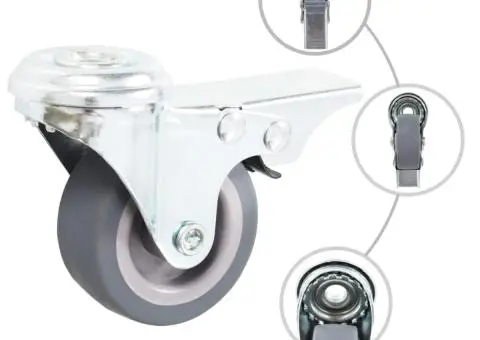 Roți pivotante cu gaură pentru șurub, 32 buc., 50 mm - 2/5