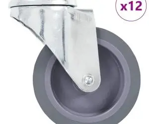 vidaXL Roți pivotante cu gaură pentru șurub, 12 buc., 75 mm