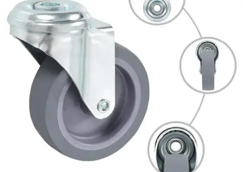 Roți pivotante cu gaură pentru șurub, 12 buc., 75 mm - 2/5