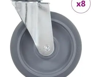 vidaXL Roți pivotante cu gaură pentru șurub, 8 buc., 125 mm