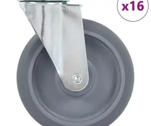 vidaXL Roți pivotante cu gaură pentru șurub, 16 buc., 125 mm