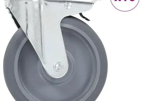 Roți pivotante cu gaură pentru șurub, 16 buc., 125 mm - 1/5