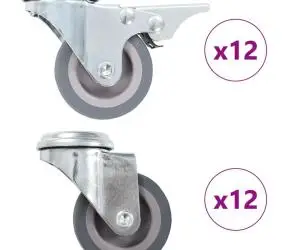 vidaXL Roți pivotante cu gaură pentru șurub, 24 buc., 50 mm