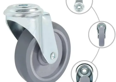 Roți pivotante cu gaură pentru șurub, 12 buc., 100 mm - 2/5