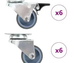 vidaXL Roți pivotante duble, 12 buc., 50 mm