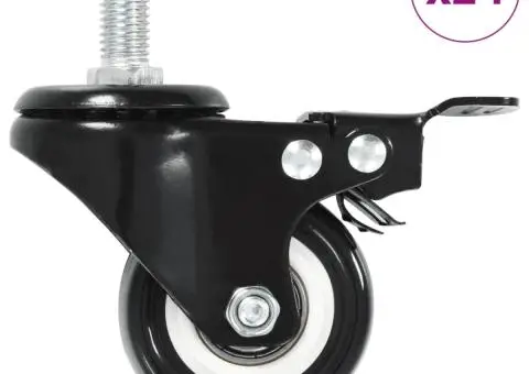 Roți pivotante cu frâne, 24 buc., 50 mm - 1/5