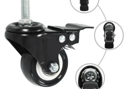 Roți pivotante cu frâne, 24 buc., 50 mm - 2/5