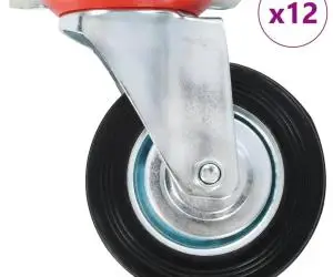 vidaXL Roți pivotante, 12 buc., 100 mm