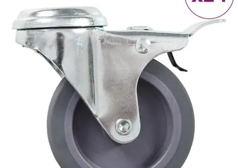 Roți pivotante cu gaură pentru șurub, 24 buc., 75 mm - 1/5