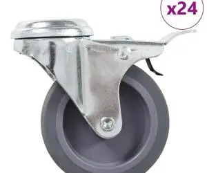 vidaXL Roți pivotante cu gaură pentru șurub, 24 buc., 75 mm