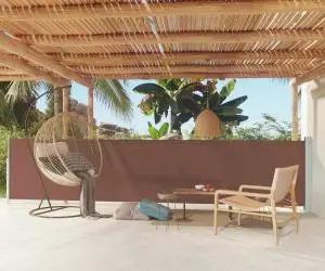 vidaXL Copertină laterală retractabilă de terasă, maro, 117x600 cm