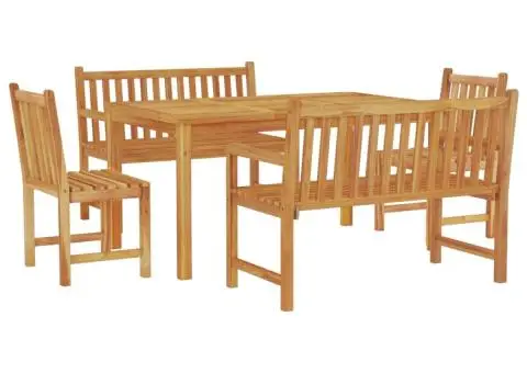 Set de sufragerie de grădină, lemn masiv de tec, 5 piese - 3/5