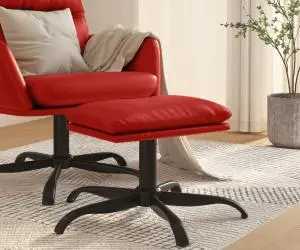 vidaXL Taburet, roșu vin, 60x60x36 cm, piele ecologică