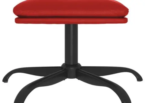 Taburet, roșu vin, 60x60x36 cm, piele ecologică - 3/5