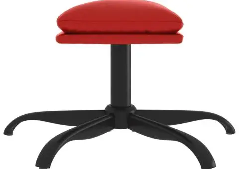 Taburet, roșu vin, 60x60x36 cm, piele ecologică - 4/5