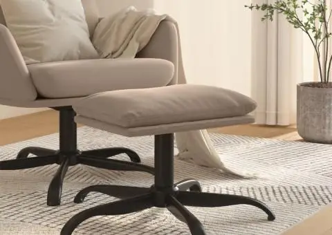 Taburet, gri deschis, 60x60x36 cm, microfibră - 1/5