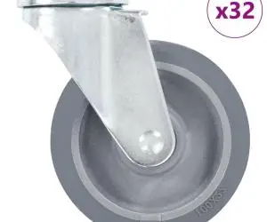 vidaXL Roți pivotante cu gaură pentru șurub, 32 buc., 100 mm