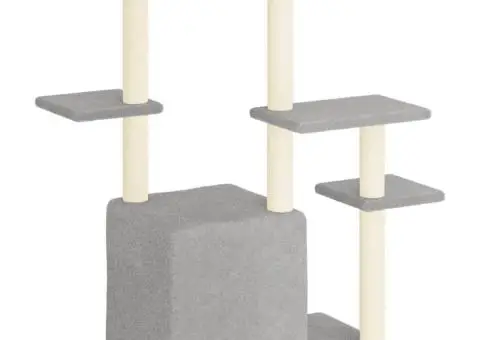 Ansamblu pisici, stâlpi din funie sisal, gri deschis, 97,5 cm - 5/5
