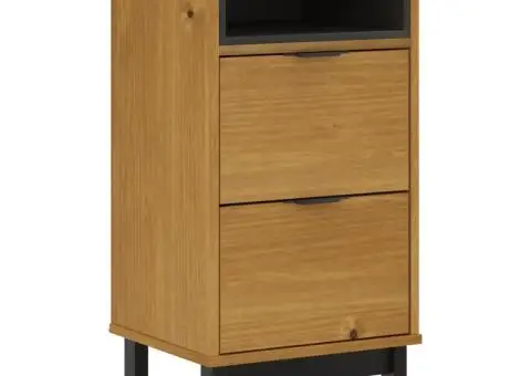 Noptieră FLAM, 40x35x80 cm, lemn masiv de pin - 2/5