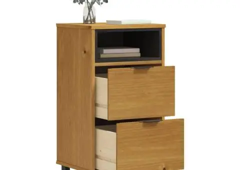 Noptieră FLAM, 40x35x80 cm, lemn masiv de pin - 3/5