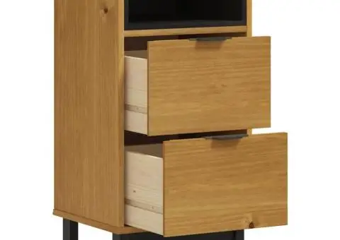 Noptieră FLAM, 40x35x80 cm, lemn masiv de pin - 4/5