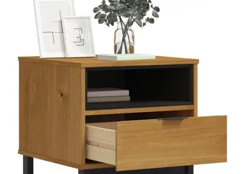 Masă laterală "FLAM" 50x50x50 cm, lemn masiv de pin - 3/5