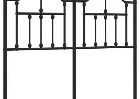 Tăblie de pat metalică, negru, 120 cm - 2/5