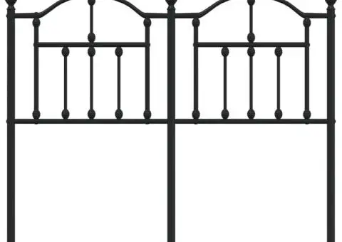 Tăblie de pat metalică, negru, 120 cm - 3/5