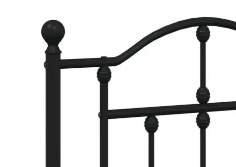 Tăblie de pat metalică, negru, 120 cm - 5/5