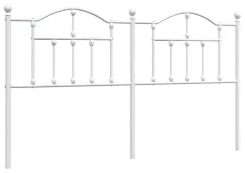 Tăblie de pat metalică, alb, 160 cm - 2/5
