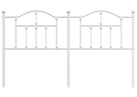 Tăblie de pat metalică, alb, 160 cm - 3/5