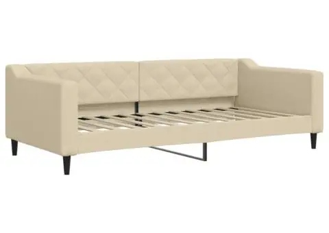 Pat de zi, crem, 90x200 cm, material textil - 2/5