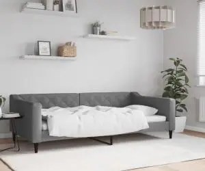 vidaXL Cadru de pat, gri închis, 100 x 200 cm, material textil
