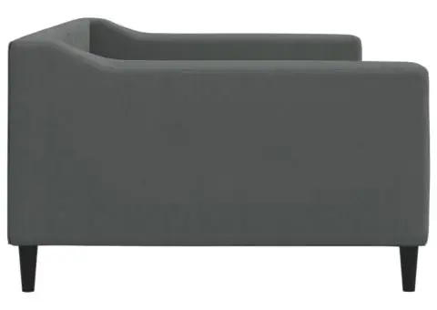 Cadru de pat, gri închis, 100 x 200 cm, material textil - 4/5