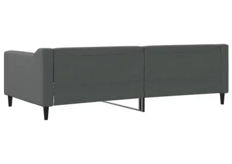 Cadru de pat, gri închis, 100 x 200 cm, material textil - 5/5