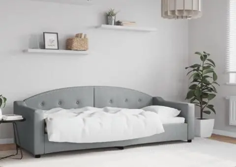 Cadru de pat, gri deschis, 80x200 cm, material textil - 1/5