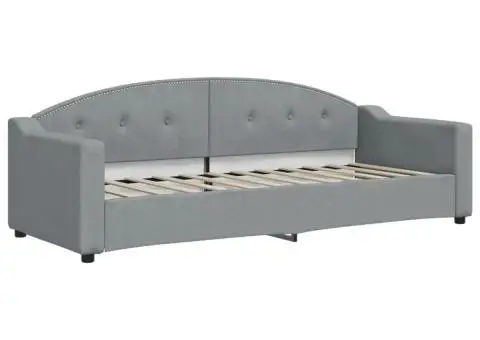 Cadru de pat, gri deschis, 80x200 cm, material textil - 2/5