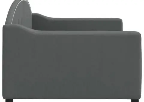 Pat de zi, gri închis, 90x200 cm, material textil - 4/5