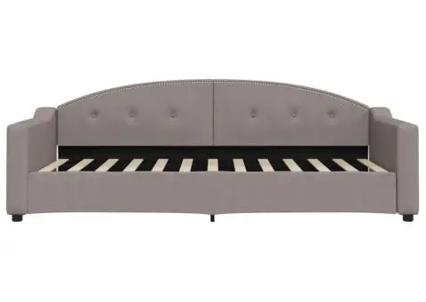 Pat de zi, gri taupe, 90x200 cm, material textil - 3/5