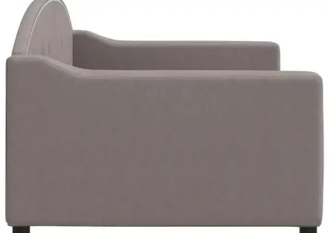 Pat de zi, gri taupe, 90x200 cm, material textil - 4/5