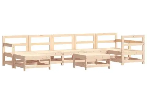 Set mobilier de grădină cu perne, 8 piese, lemn masiv - 3/5