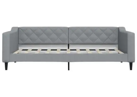 Cadru de pat, gri deschis, 90x190 cm, material textil - 3/5