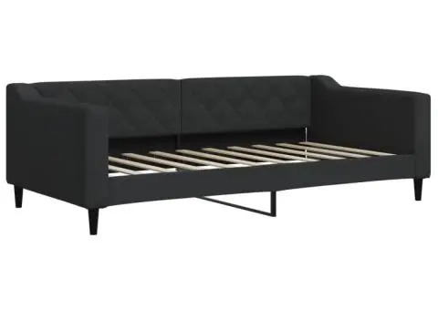 Cadru de pat, negru, 90x190 cm, material textil - 2/5