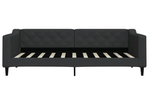 Cadru de pat, negru, 90x190 cm, material textil - 3/5