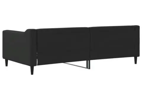 Cadru de pat, negru, 90x190 cm, material textil - 5/5