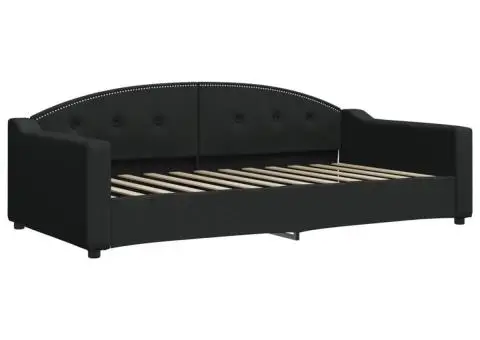 Cadru de pat, negru, 100 x 200 cm, material textil - 2/5