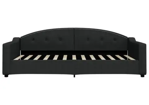 Cadru de pat, negru, 100 x 200 cm, material textil - 3/5